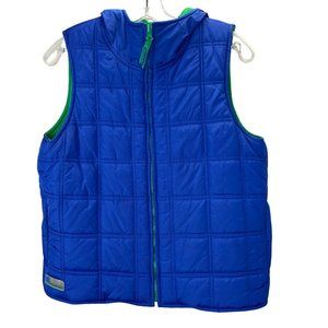 Vintage 90s Ralph Lauren Reversible Ski Vest S Quilted Puffer Blue Green Zip